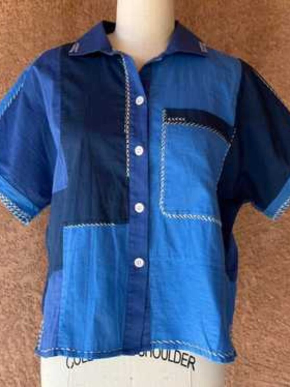 TOAST Women's Blue and Navy Button Up